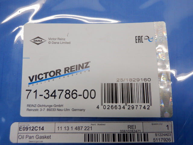 Mini Cooper Oil Pan Gasket Victor Reinz 71-34786-00 02-08 R50 R52 R53