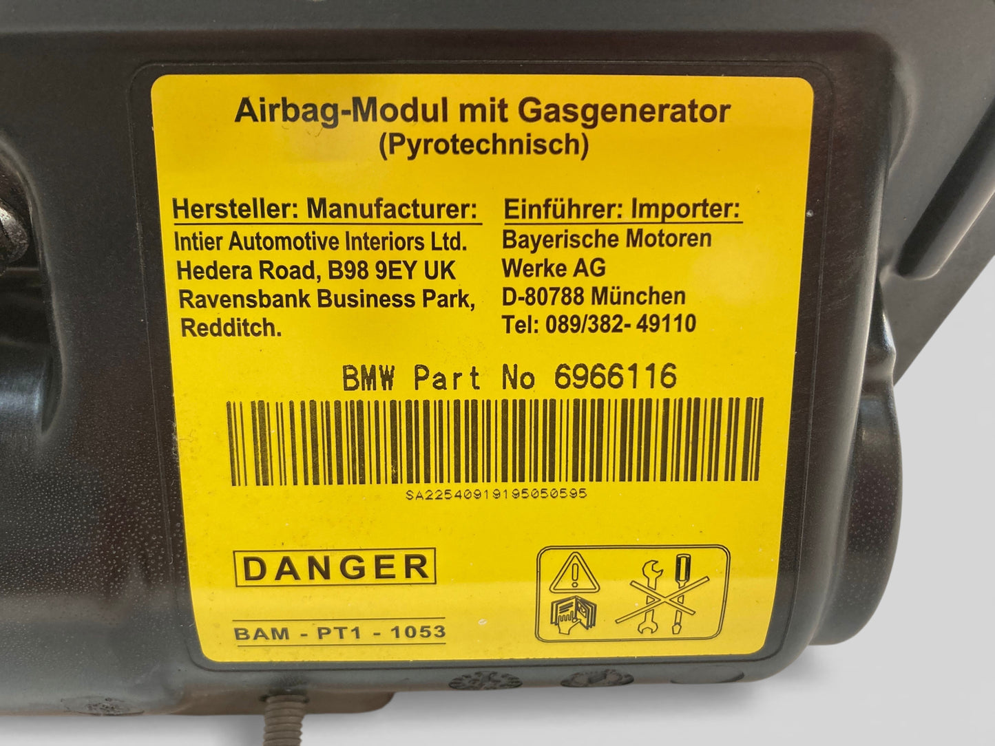 Mini Cooper Passenger Side Dash Airbag  72129115222 2005-2008 R50 R52 R53 482