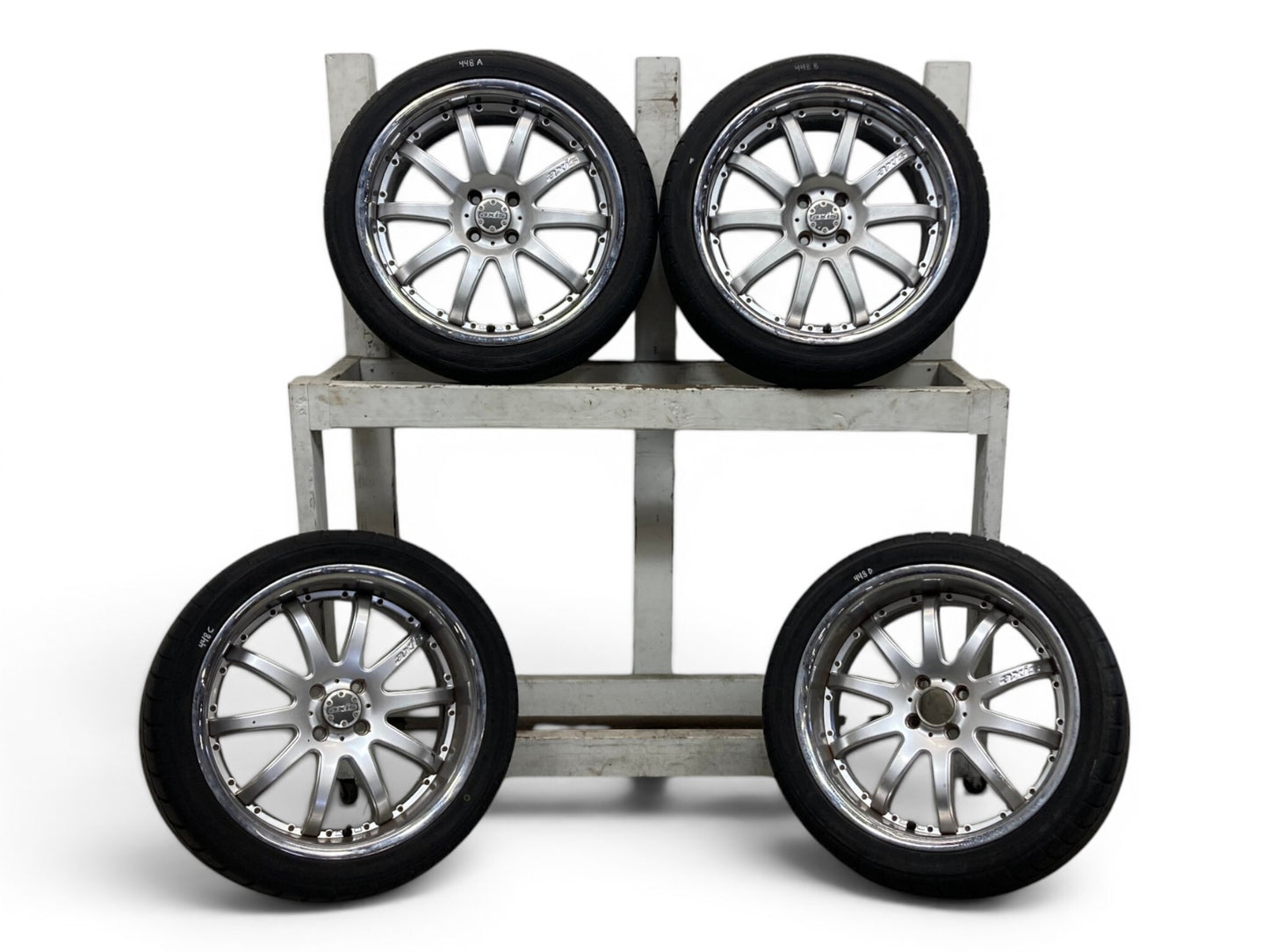 Mini Cooper 18" Hyper Silver w/ Polish Lip AXIS Decades Wheel Set 4x100 448