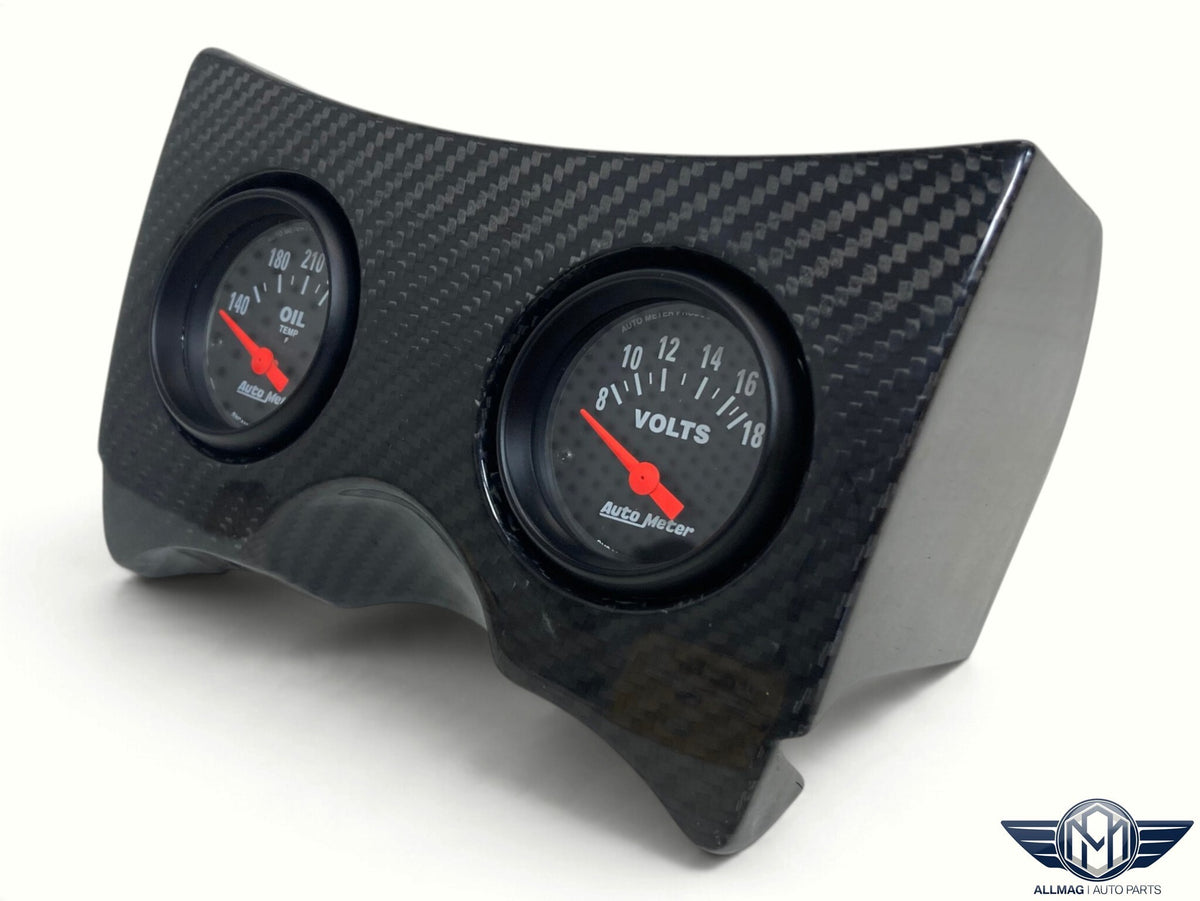 Mini Cooper Carbon Fiber Auxiliary Gauge Mount with AutoMeter Gauges R50 R52 R53