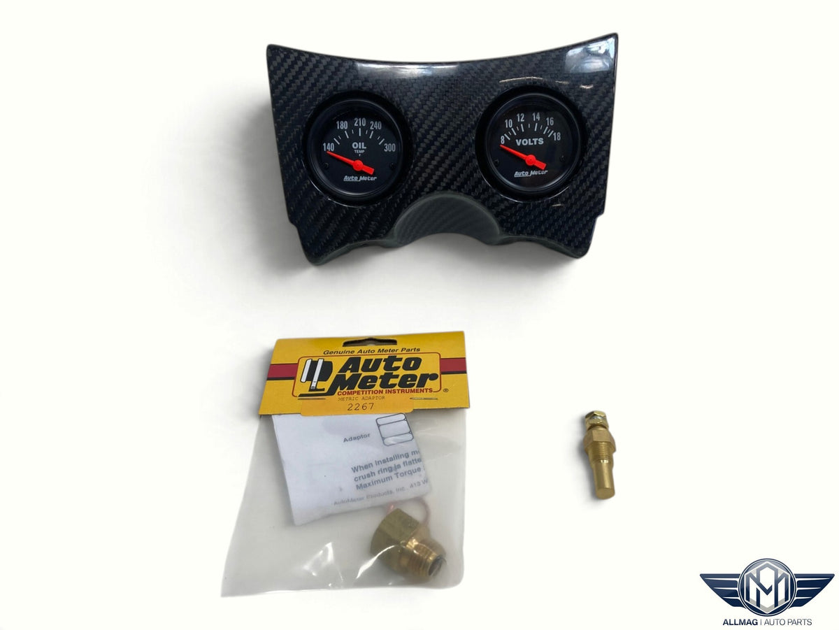 Mini Cooper Carbon Fiber Auxiliary Gauge Mount with AutoMeter Gauges R50 R52 R53