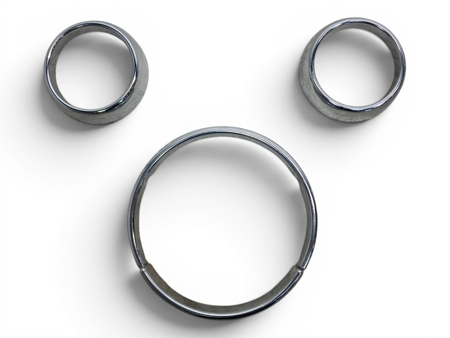 Mini Cooper Navigation Dash Trim Ring Set Chrome 2002-2008 R50 R52 R53