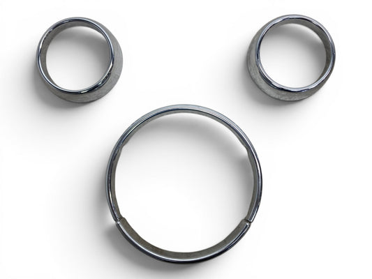 Mini Cooper Navigation Dash Trim Ring Set Chrome 2002-2008 R50 R52 R53