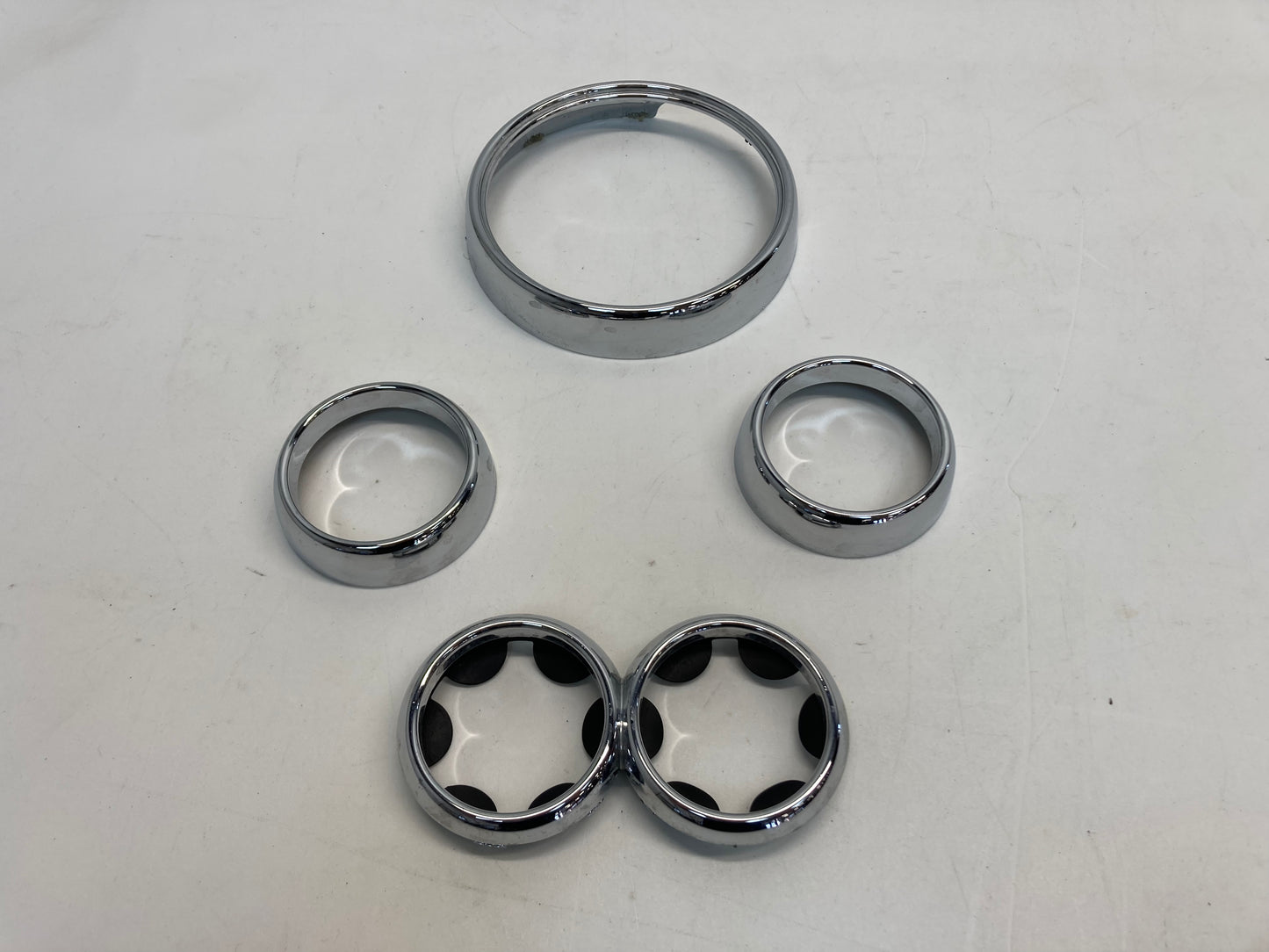 Mini Cooper Dash and Cup Holder Trim Ring Set Chrome 02-08 R50 R52 R53