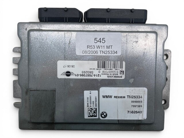 Mini Cooper S DME and Key Set Manual W11 12147557395 2005-2008 R53 R52 545