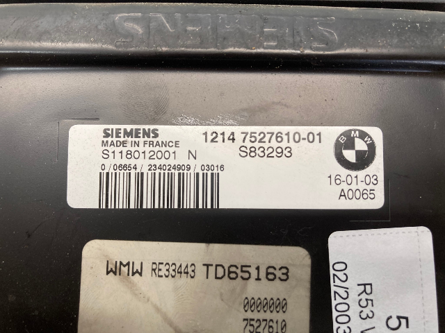 Mini Cooper S DME and Key Set Manual W11 12147527610 2002-2004 R53 551
