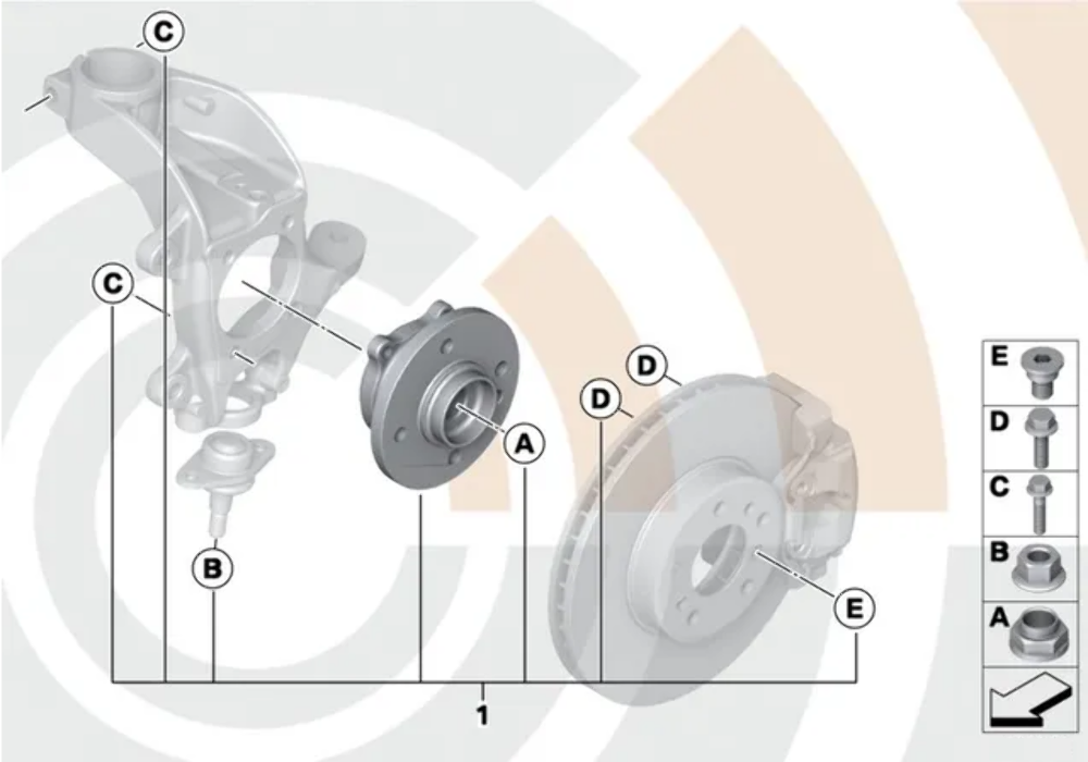Mini Cooper Front Wheel Hub Bearing Service Kit New OEM 31222318454 02-06 R5x