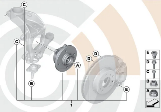 Mini Cooper Front Wheel Hub Bearing Service Kit New OEM 31222318454 02-06 R5x