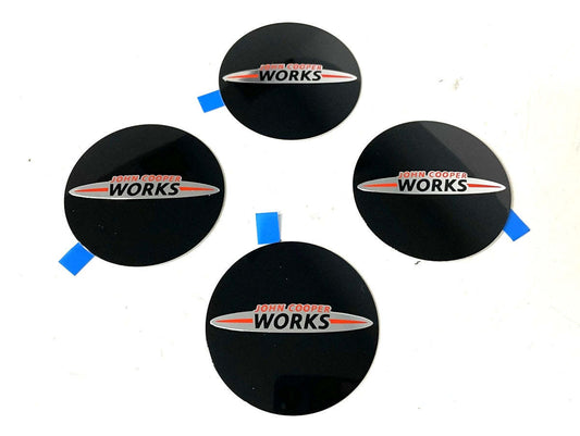 Mini Cooper JCW Logo Wheel Center Cap Stickers Set of 4 NEW 02-16 36136786764 R5x R6x