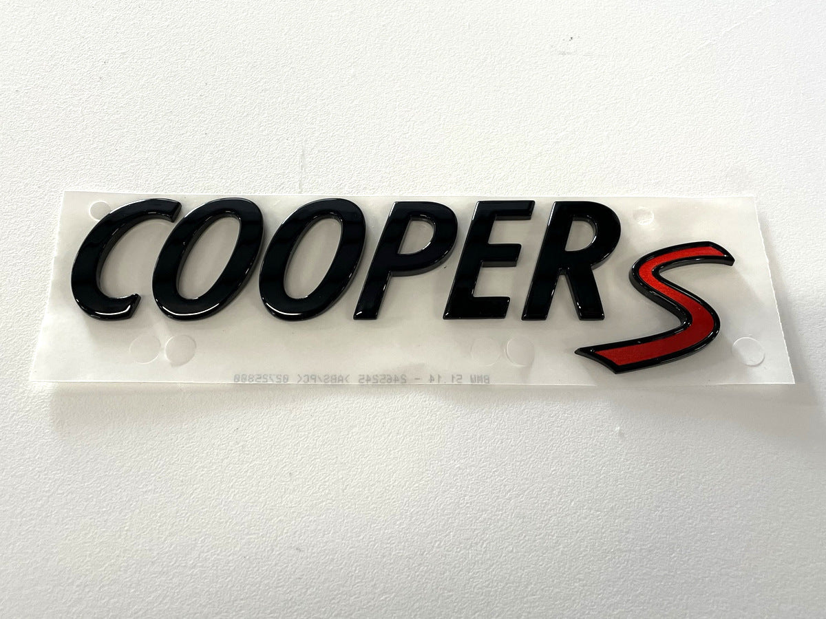 Mini Cooper S Rear Lettering Badge Black New OEM 51142465245 07-22 R5x F5x