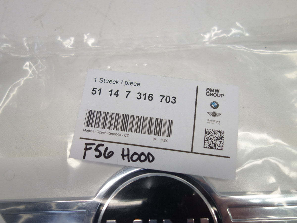 Mini Cooper Front Emblem Badge New OEM 51147316703 14-18 F55 F56 F57