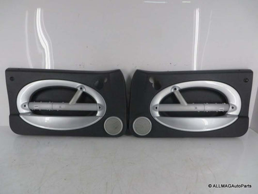 Mini Cooper Door Panel Pair Panther Black w/Silver Trim Non H/K 05-08 R50 R52 R53