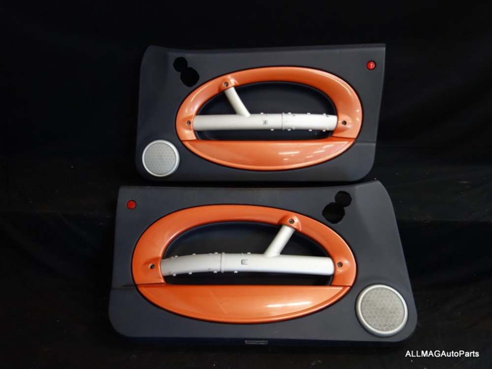 Mini Cooper Door Panel Pair Dark Blue w/Hot Orange Trim Non H/K 05-08 R50 R52 R5