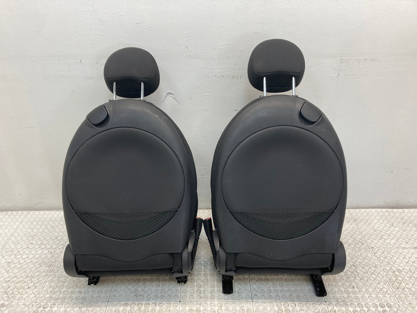 Mini Cooper Black Cloth Checkered Non Heated Seats K9E1 07-14 R55 R56 412